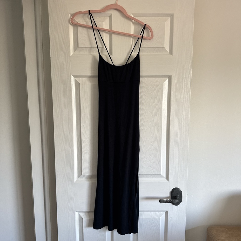 Wilfred cotton Elegant Black Spaghetti Strap Dress